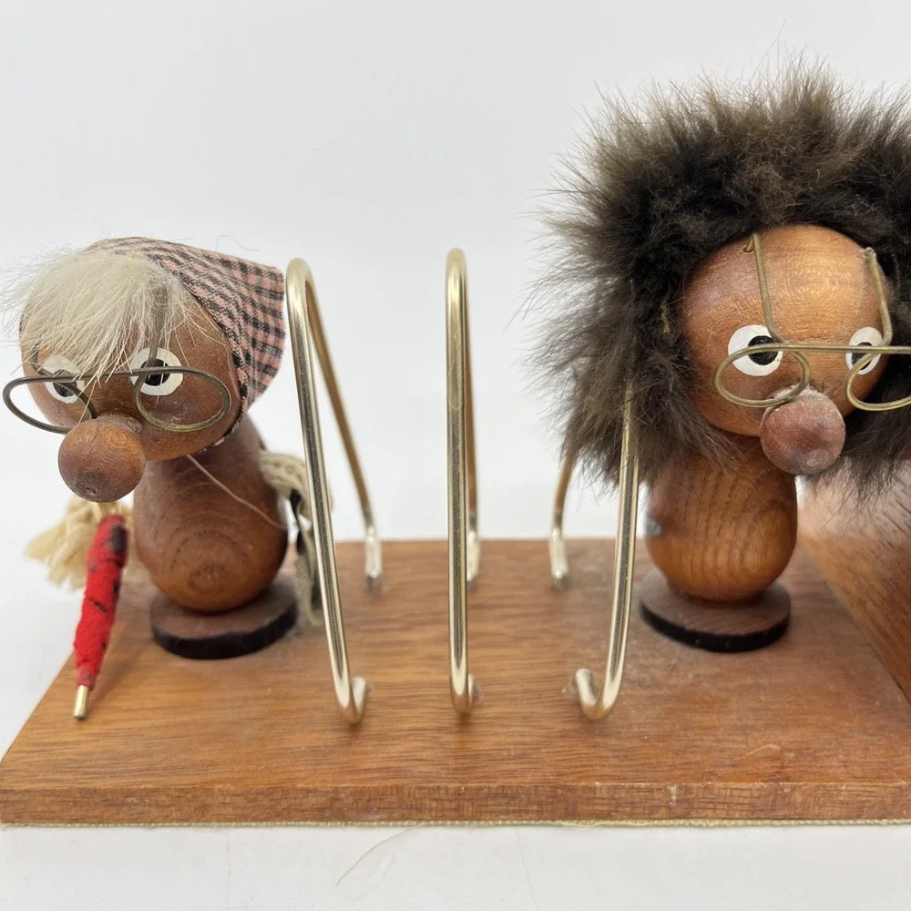MCM‎ Kitschy Desk Organizer 1950's Wood Earl Bernard Japan Odd Couple